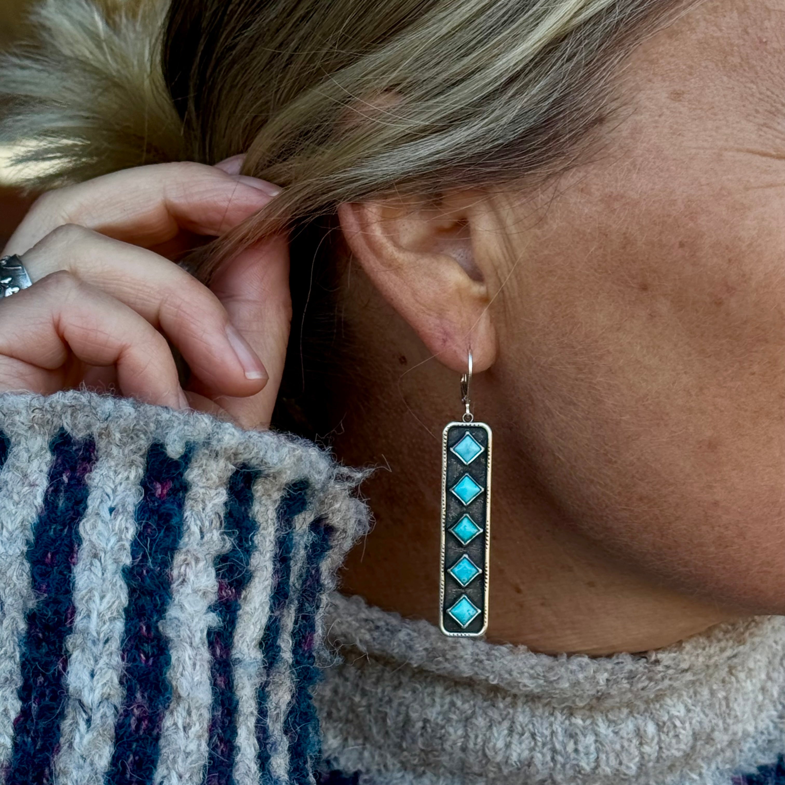 Turquoise Patch Earring