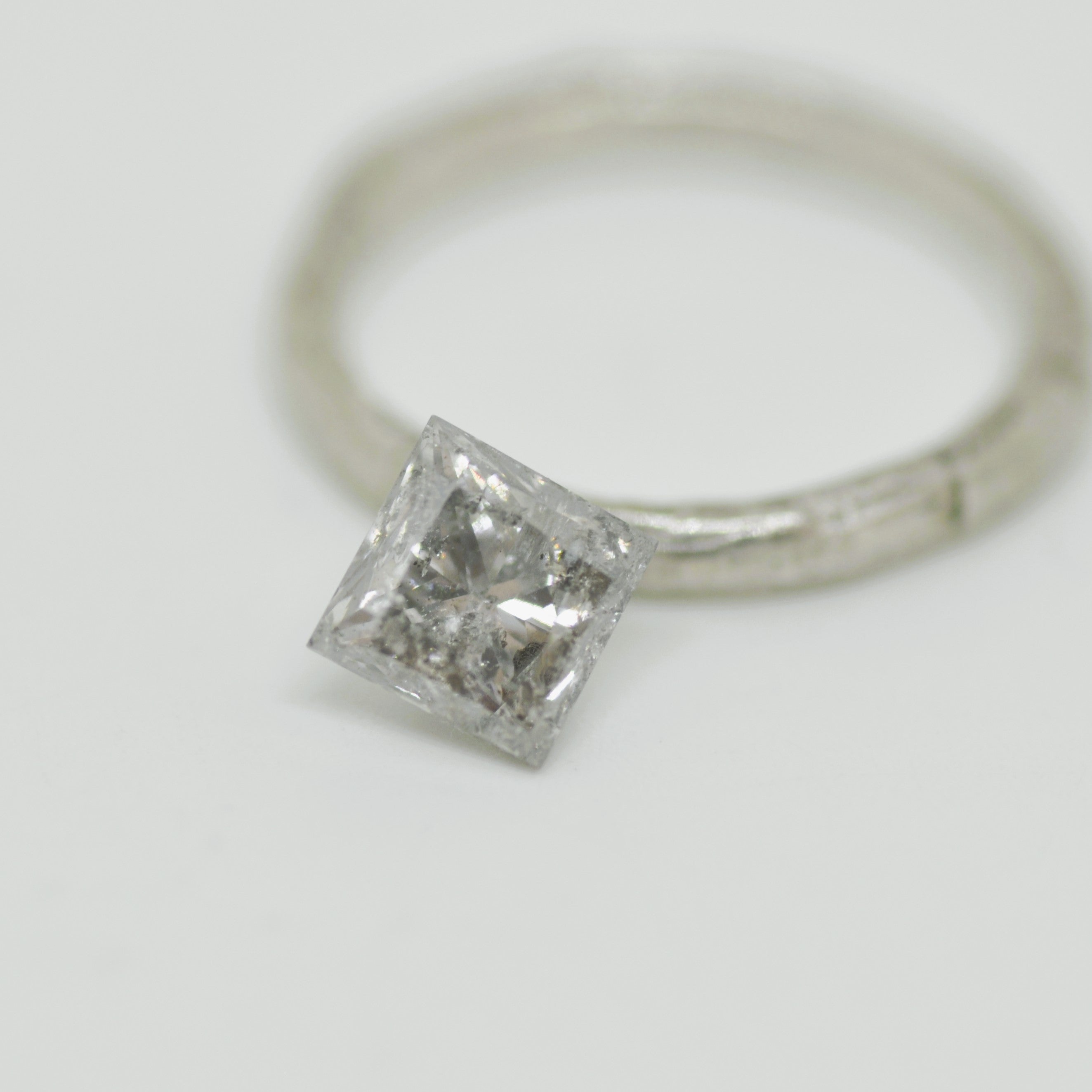 2.03 CT Salt and Pepper Princess Cut