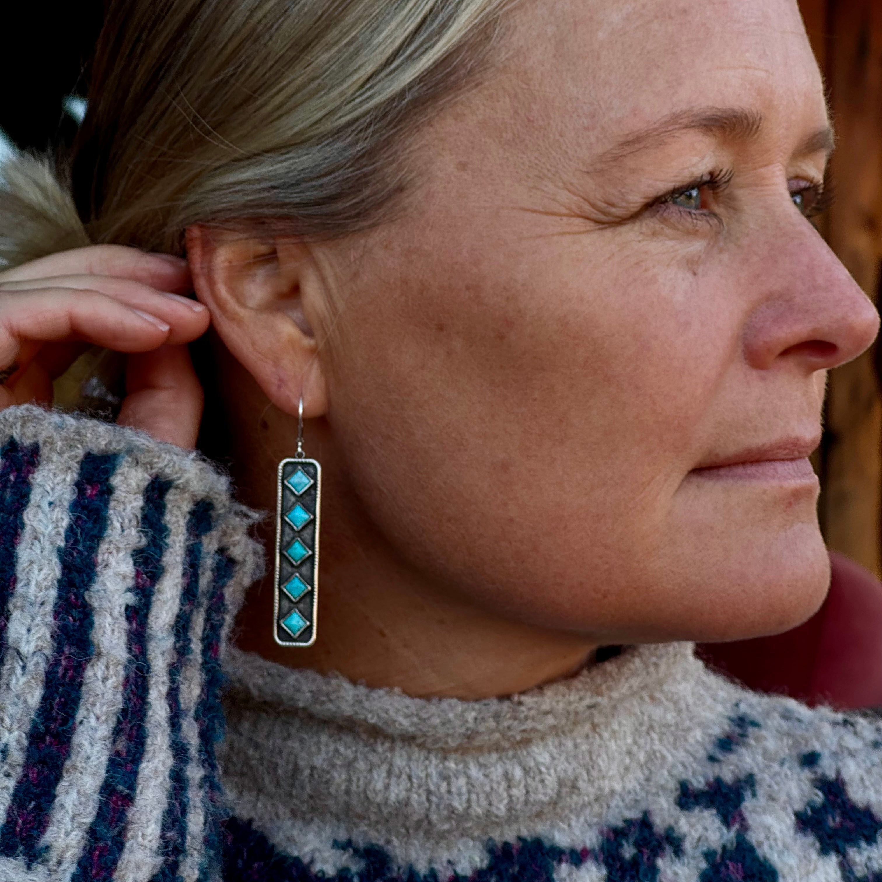 Turquoise Patch Earring