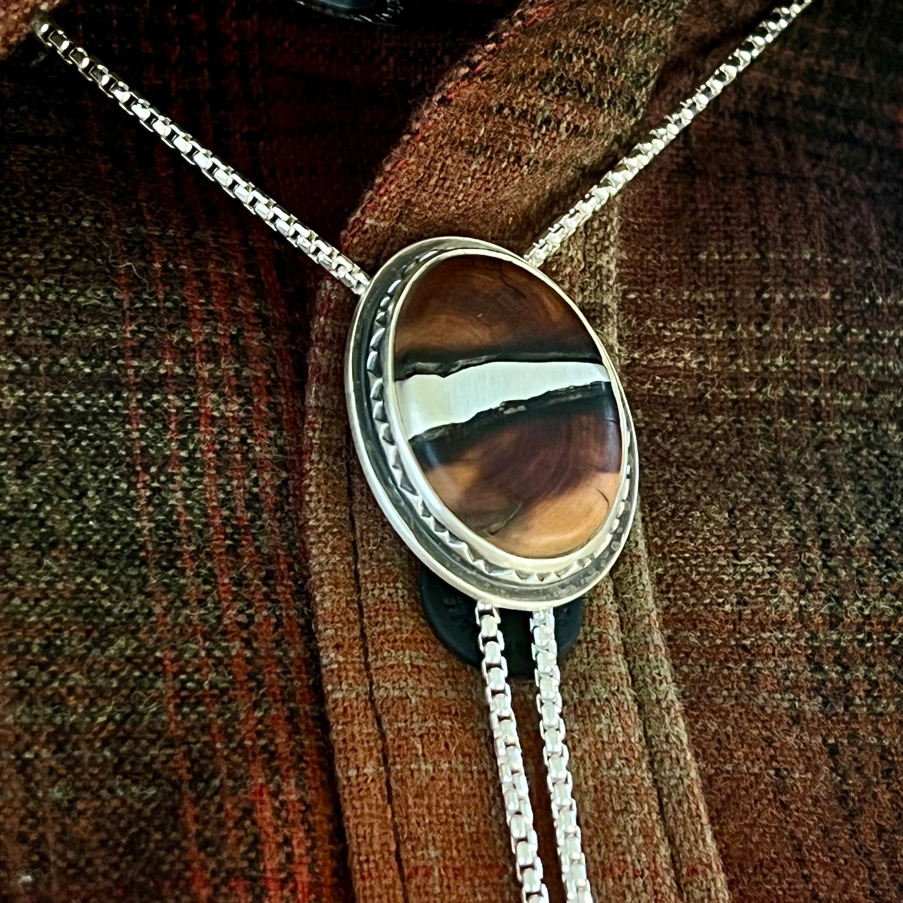 Wood Kintsugi Bolo Necklace