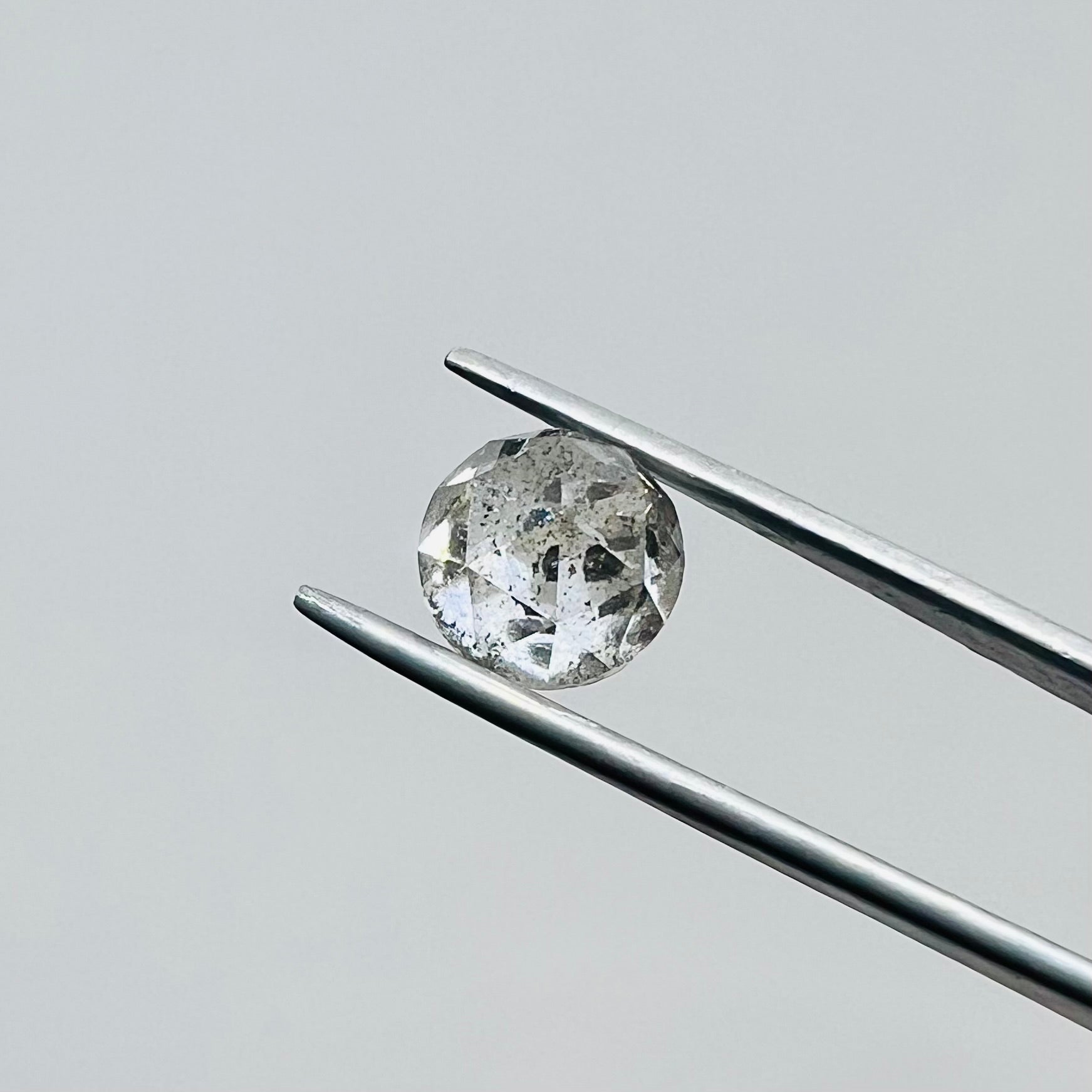 2.12 CT Rose Cut Salt and Pepper Stone