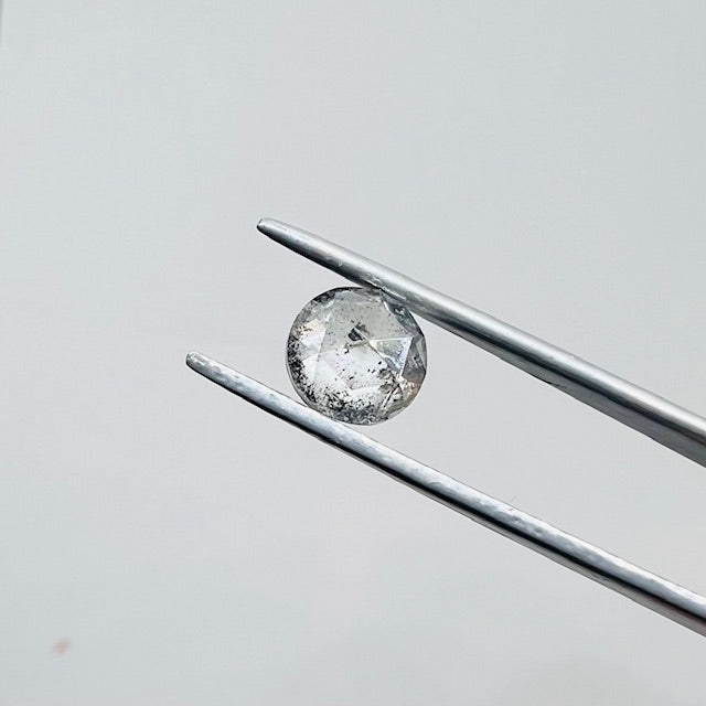 1.24 CT Rose Cut Salt and Pepper Diamond