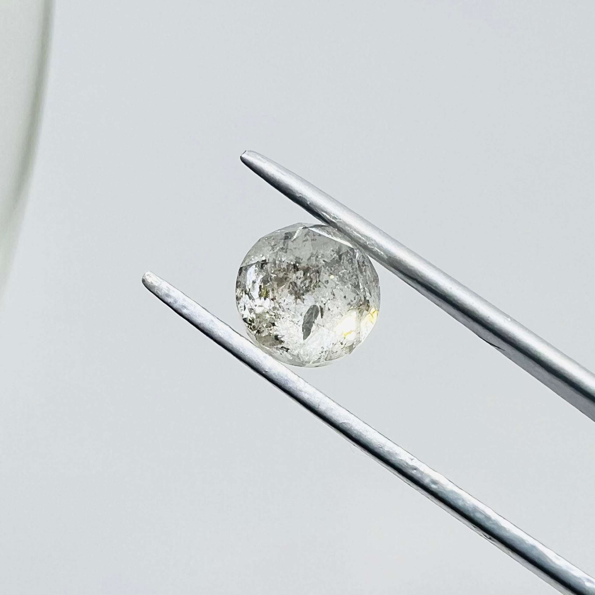 1.67 CT Rose Cut Salt and Pepper Diamond