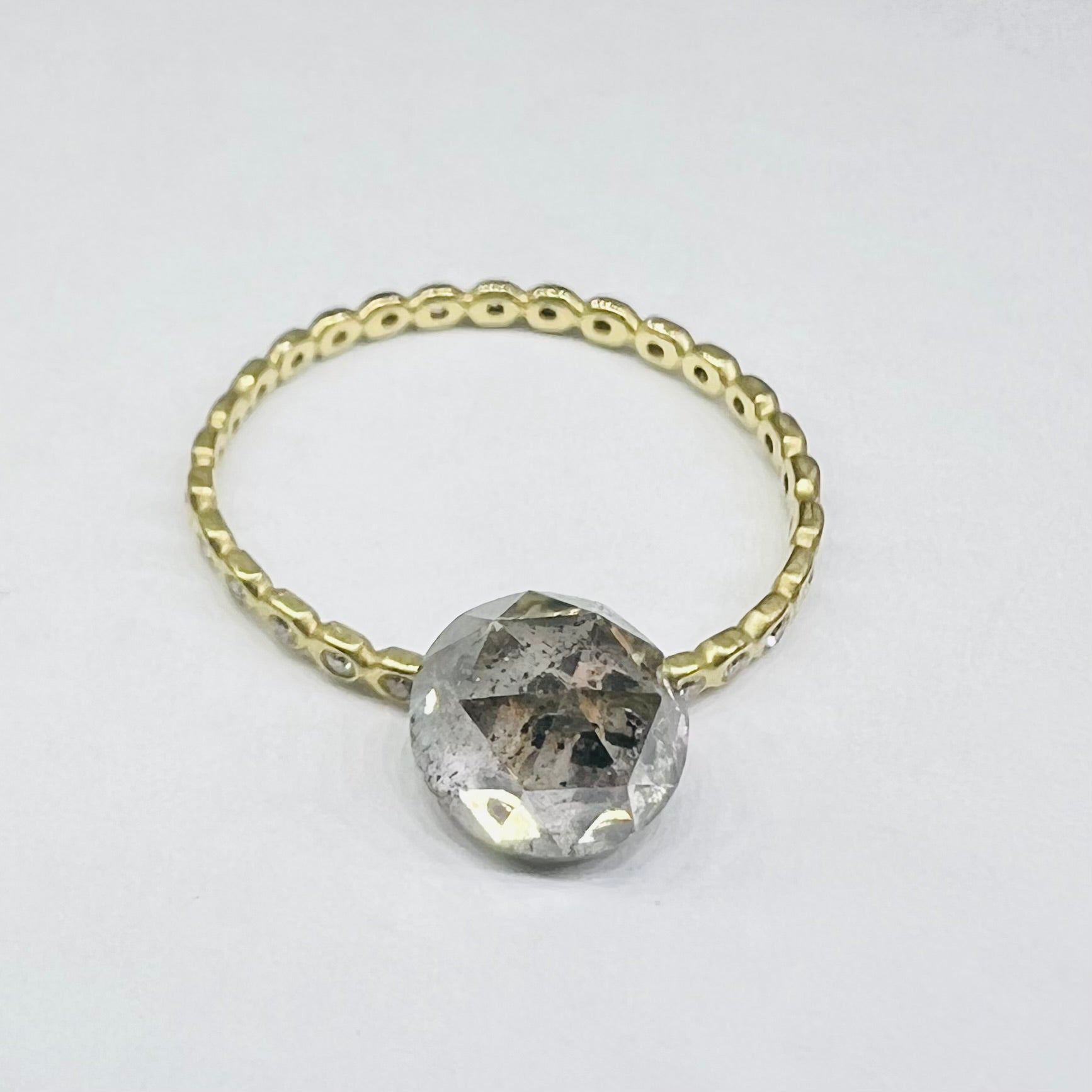 2.12 CT Rose Cut Salt and Pepper Stone
