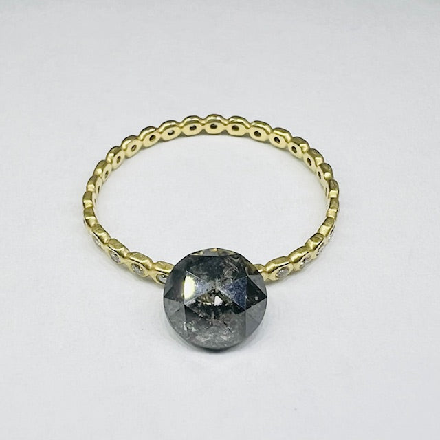 1.31 CT Rose Cut Salt and Pepper Diamond