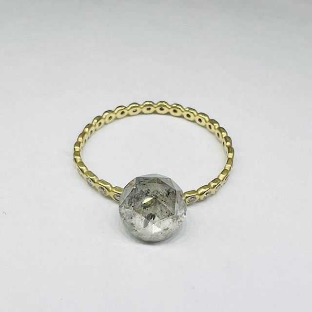 1.67 CT Rose Cut Salt and Pepper Diamond