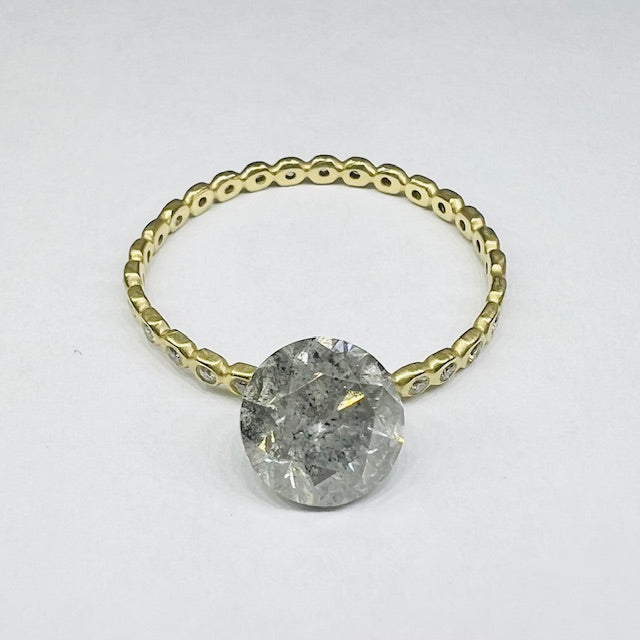 1.4 CT Brilliant Cut Salt and Pepper Diamond