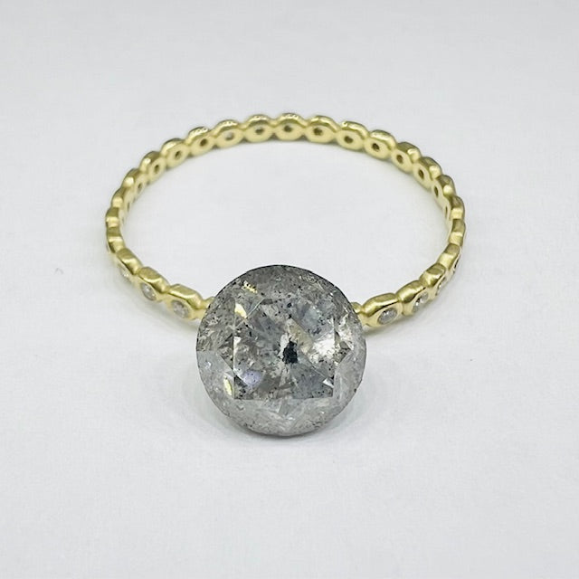 1.7 CT Brilliant Cut Salt and Pepper Diamond