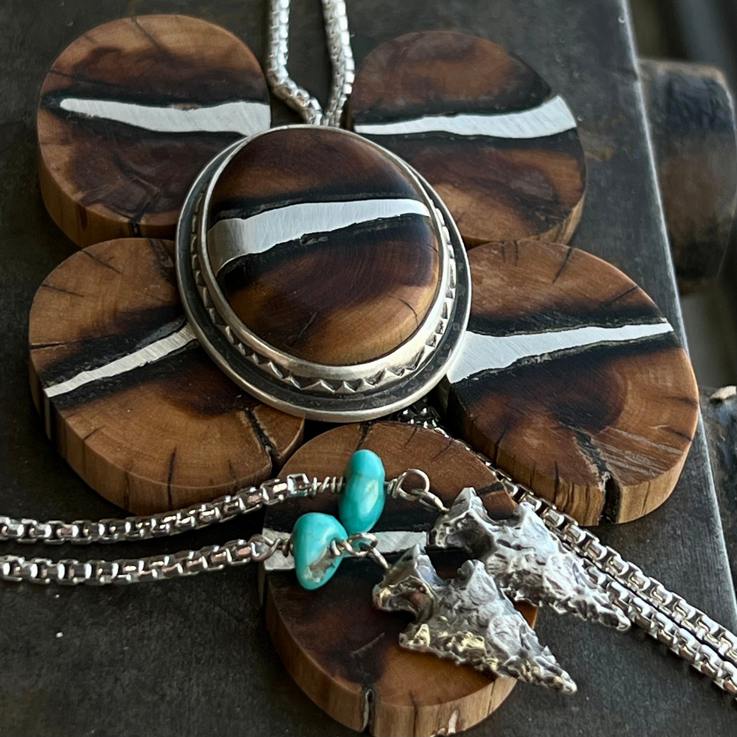 Wood Kintsugi Bolo Necklace