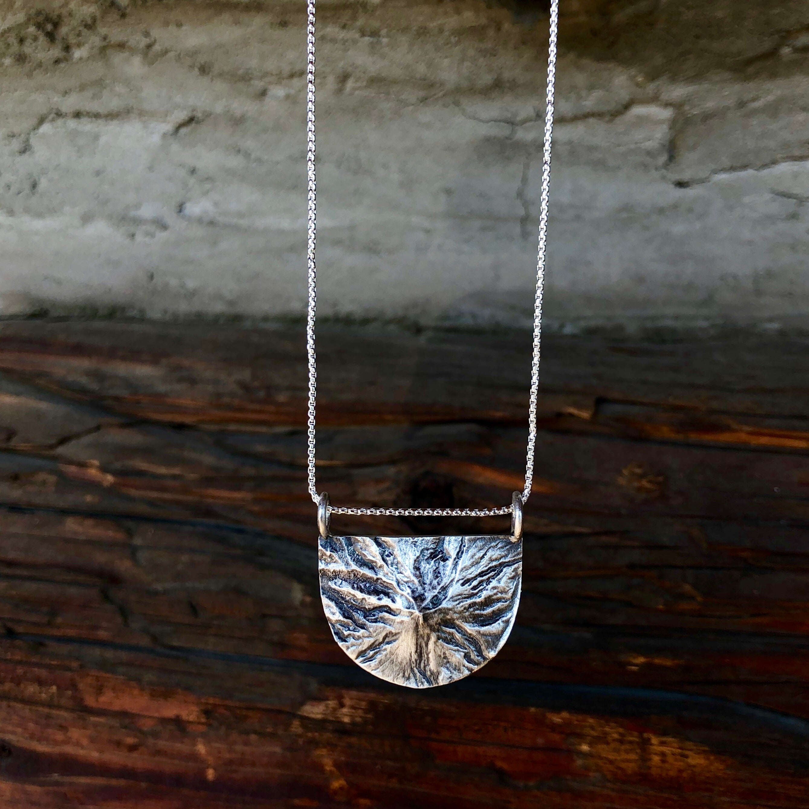 Mount Hood Topography Necklace