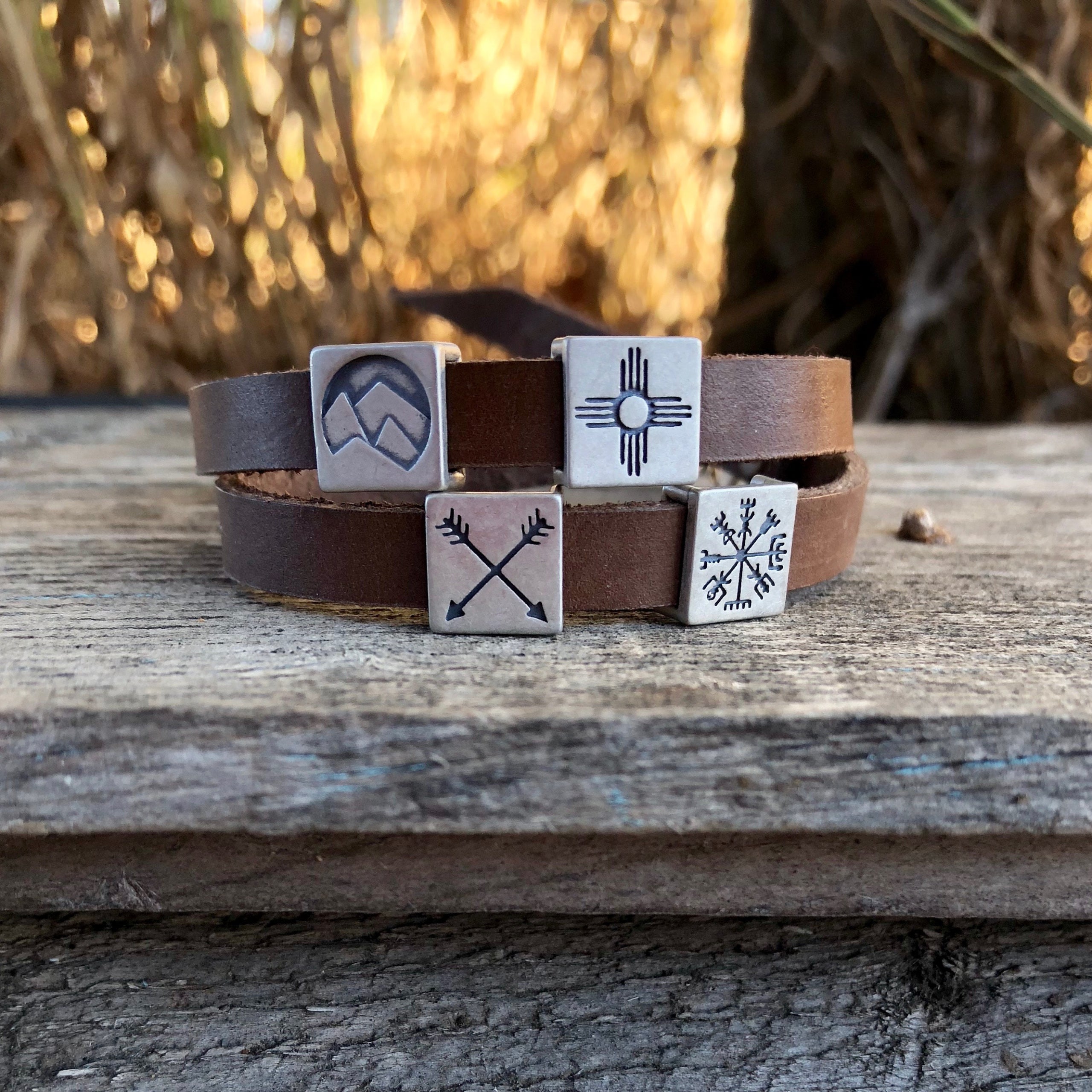 Leather Bracelet with optional sliders