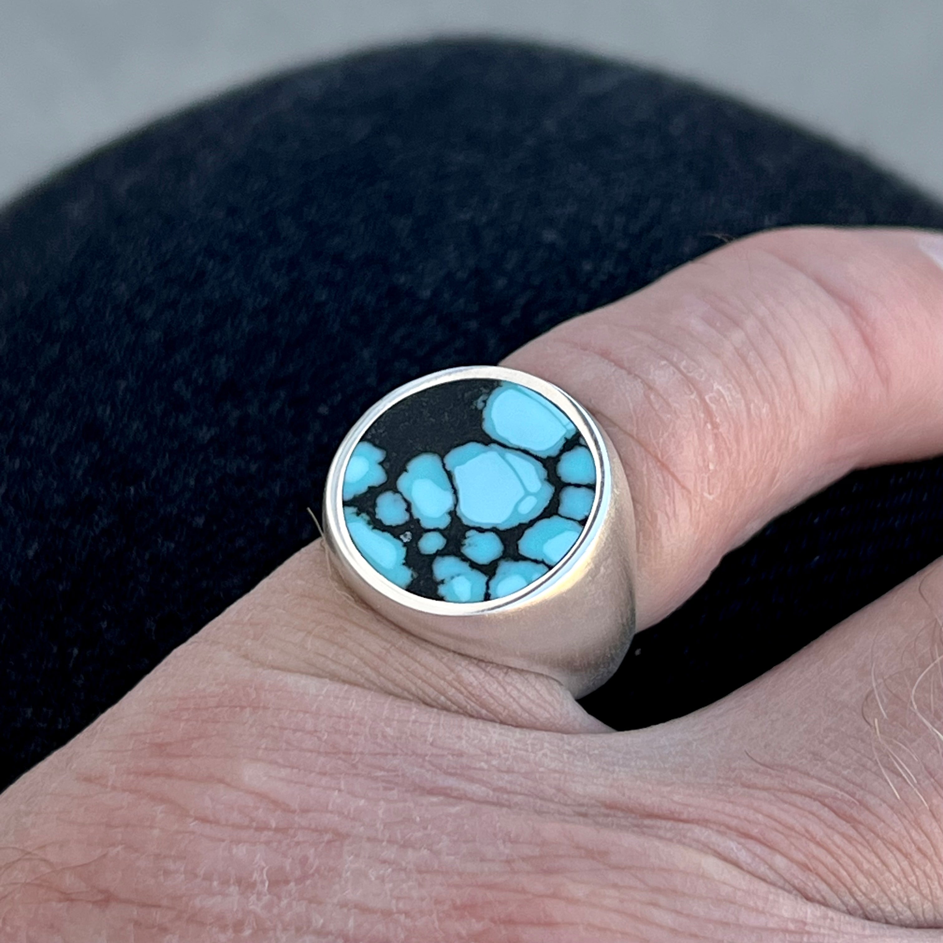 ＊imane＊ポワージュブルー2点セット Hubei turquoise round signets | Ring | Scott James Jewelry