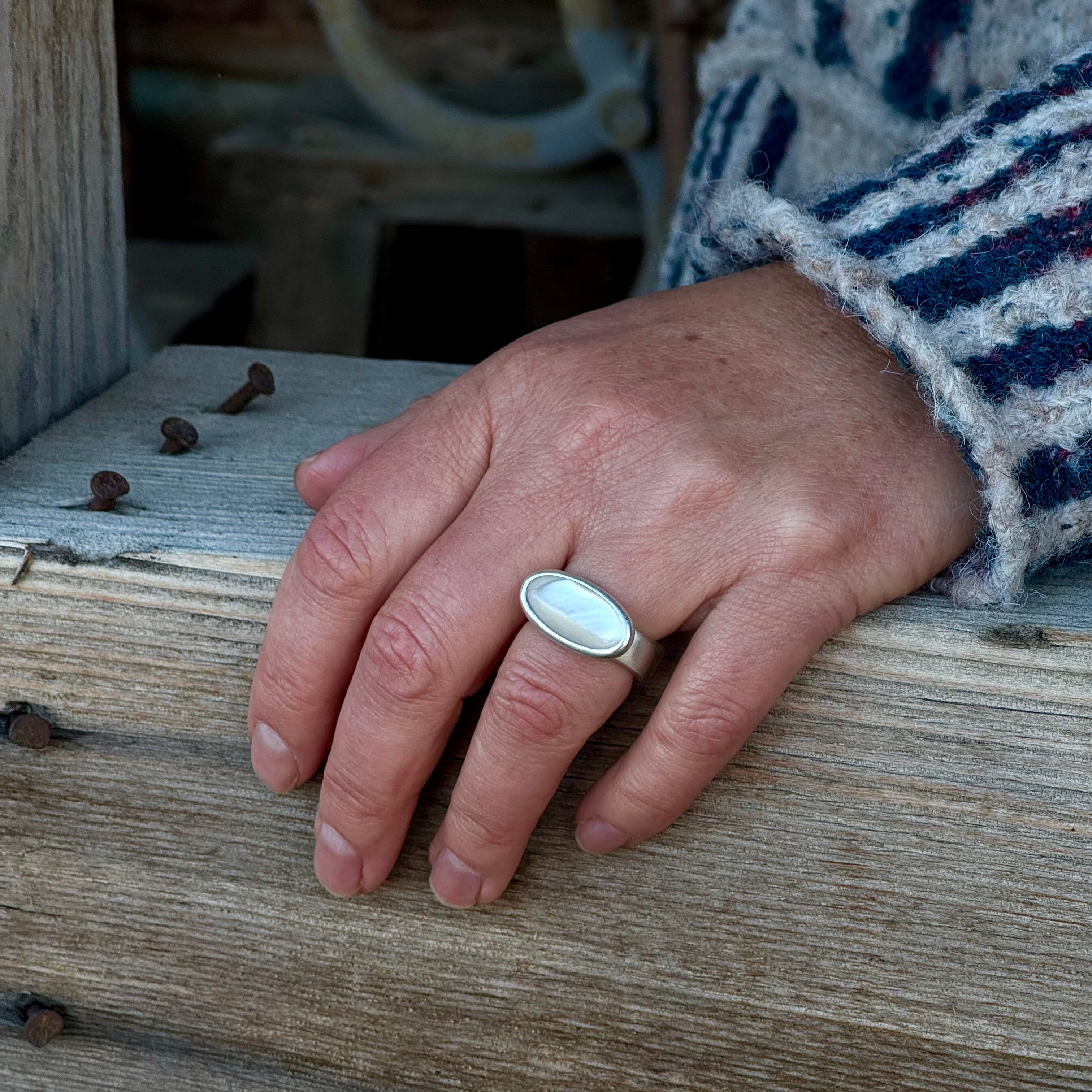 Mother of Pearl Nomad Ring