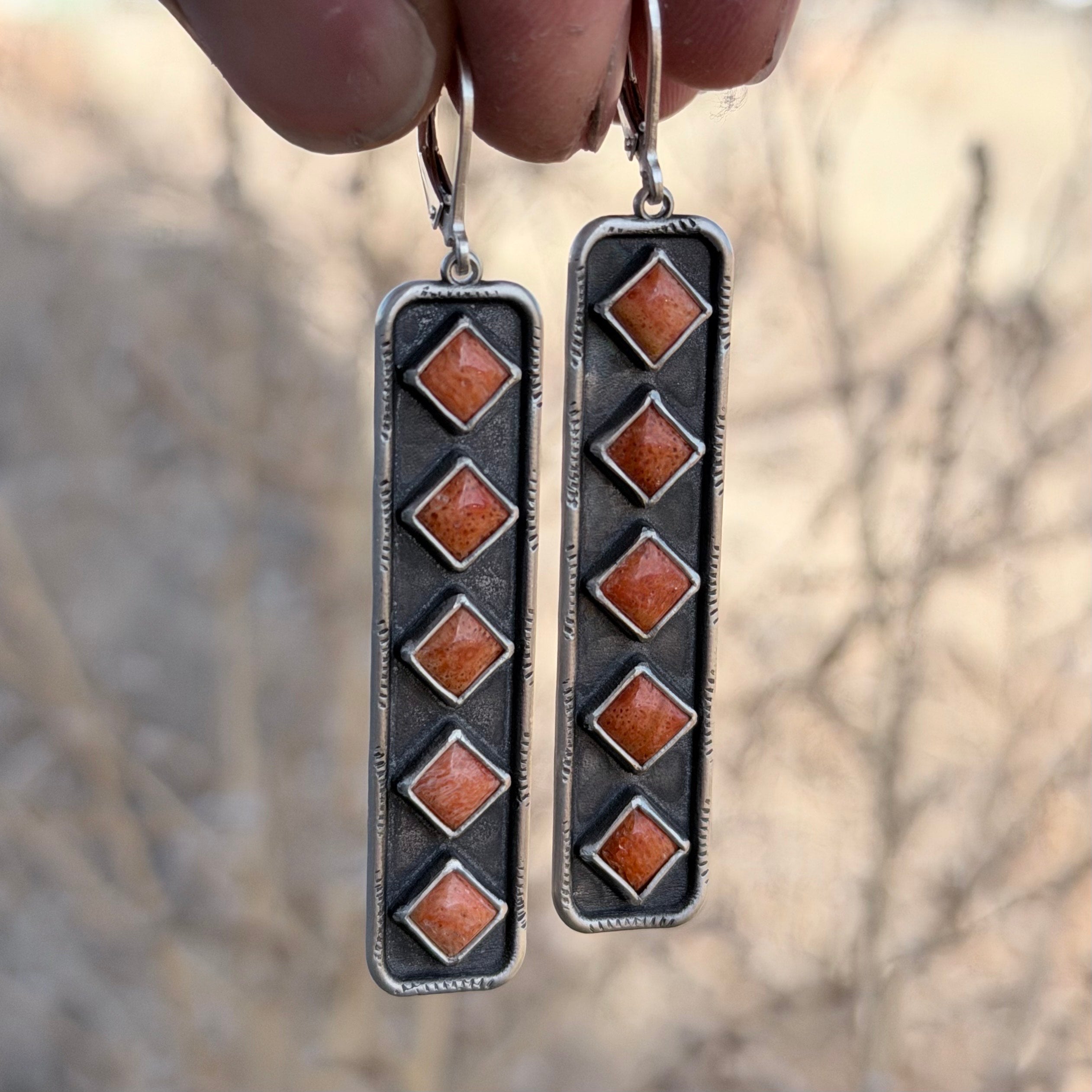 Apple Coral Patch Earrings