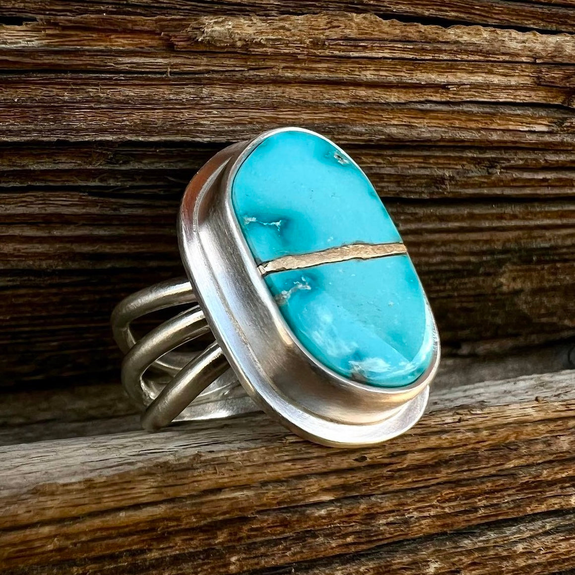 Kintsugi Turquoise Ring