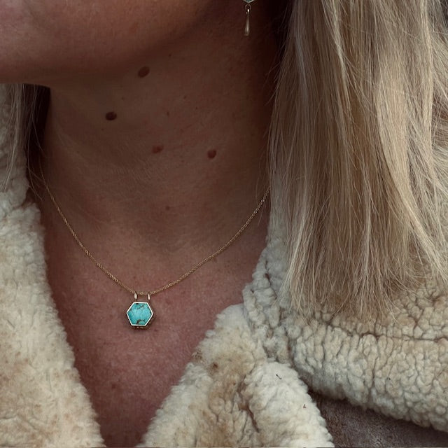 Turquoise Honeycomb Necklace