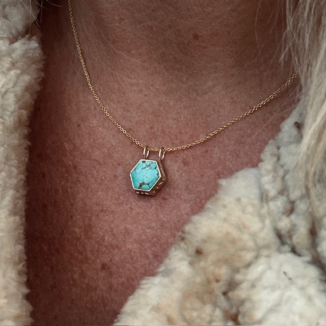 Turquoise Honeycomb Necklace