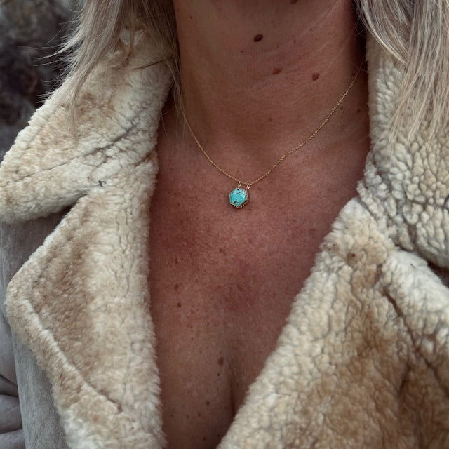 Turquoise Honeycomb Necklace