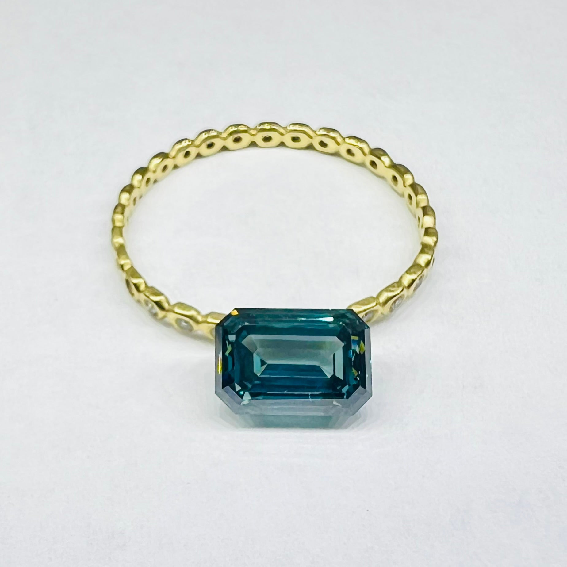 Blue Emerald Cut Lab Grown Diamond