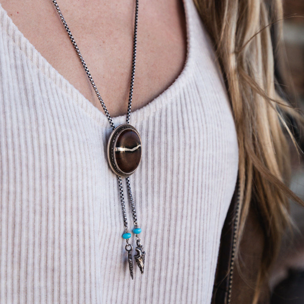 Wood Kintsugi Bolo Necklace