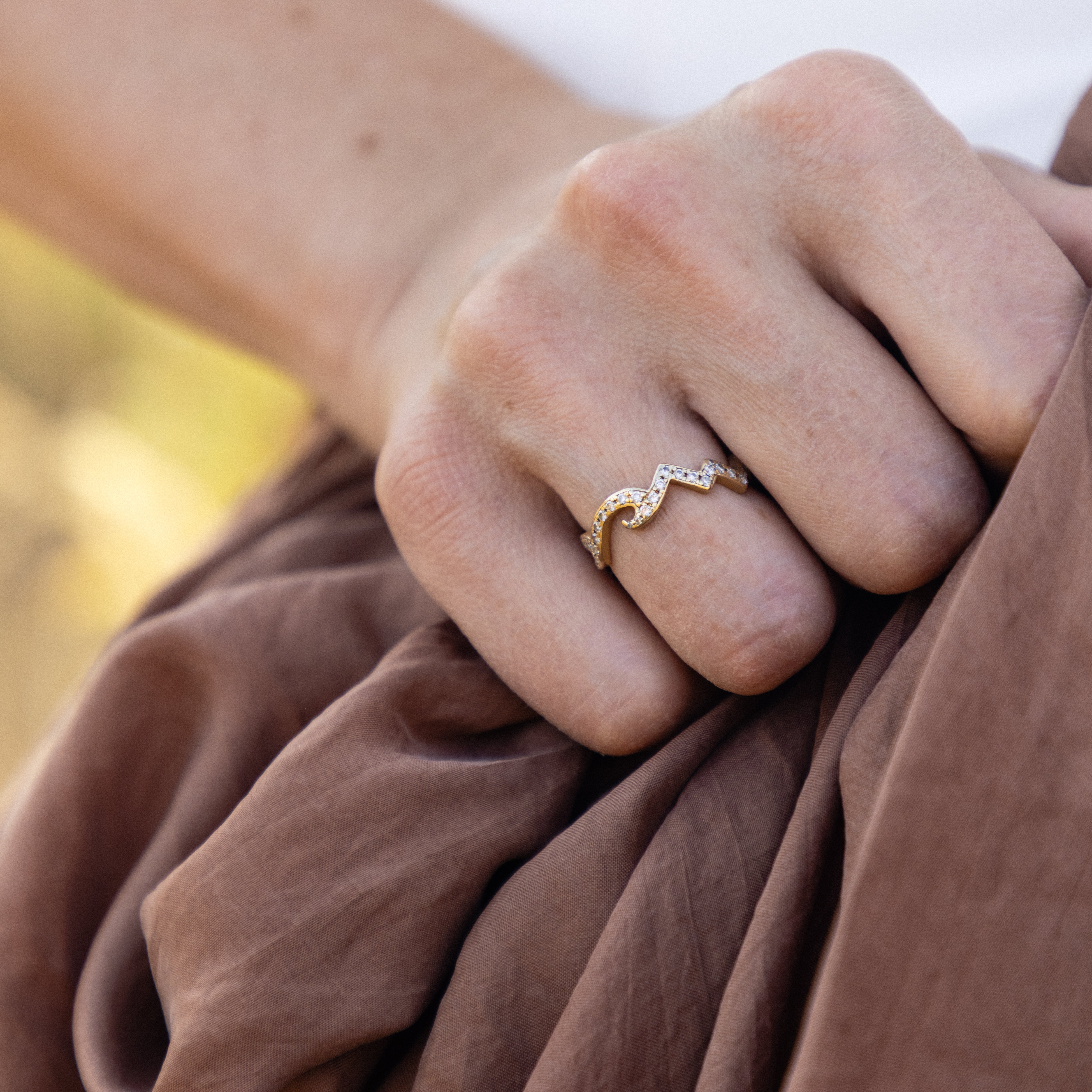 Diamond Mountain Wave Ring