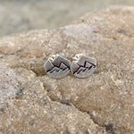 Mountain and wave stud earrings